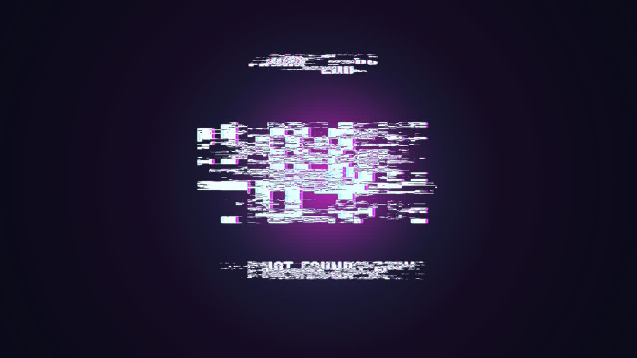 Motion Graphic of Glitch error 404 page background