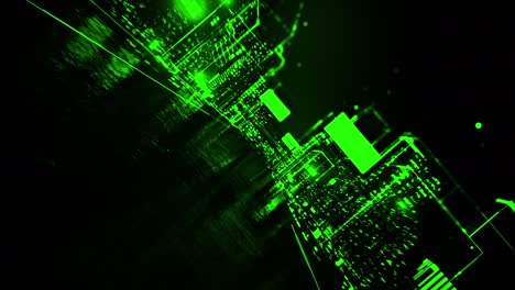 ciudad retro-futurista, concepto de ciudad inteligente, sistema de seguimiento de trabajo en las calles de la ciudad sin costuras, edificios abstractos y carreteras estilizados en diseño de cuadrícula de alta tecnología, concepto de tecnología de animación 3d en bucle, análisis digital, holograma de ciudad moderna, esquema de stock vid