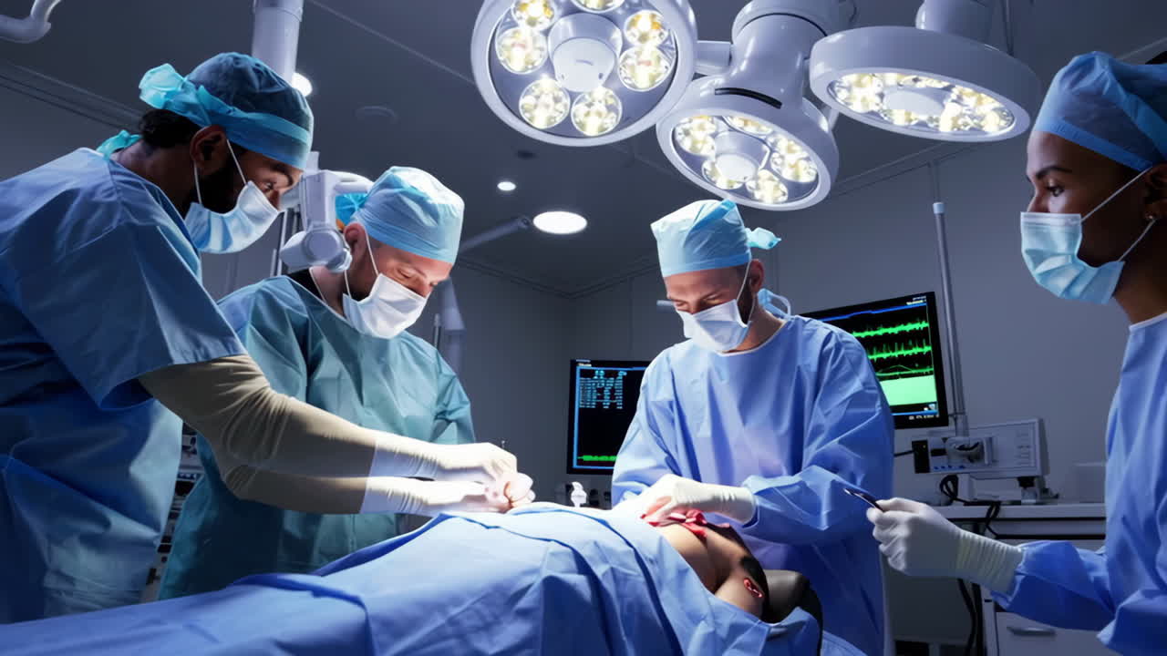 procedimiento quirúrgico en una sala de operaciones