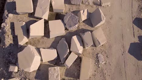 an aerial over a marble quarry