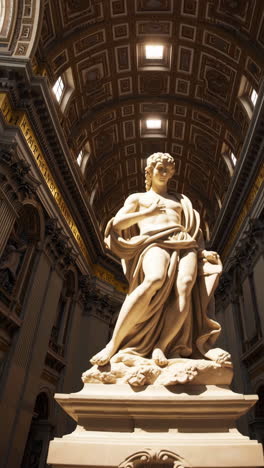 majestic cathedral interior with classical sculpture and domed ceilings