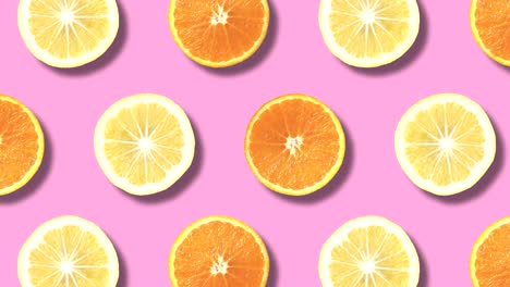 Echte-Zitronen-Orangenfrucht-Pop-Art-nahtloser-Hintergrund