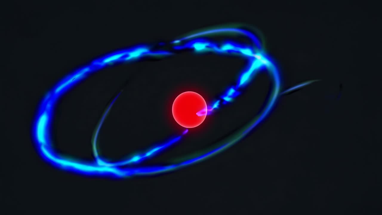 Glowing Particle with Dynamic Orbiting Light Trails