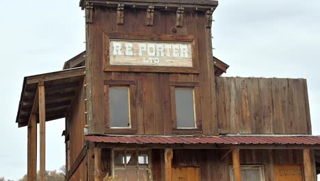 old western-style building in the ghost town deadman junction in a desert terrain close to highway 1 close to kamloops