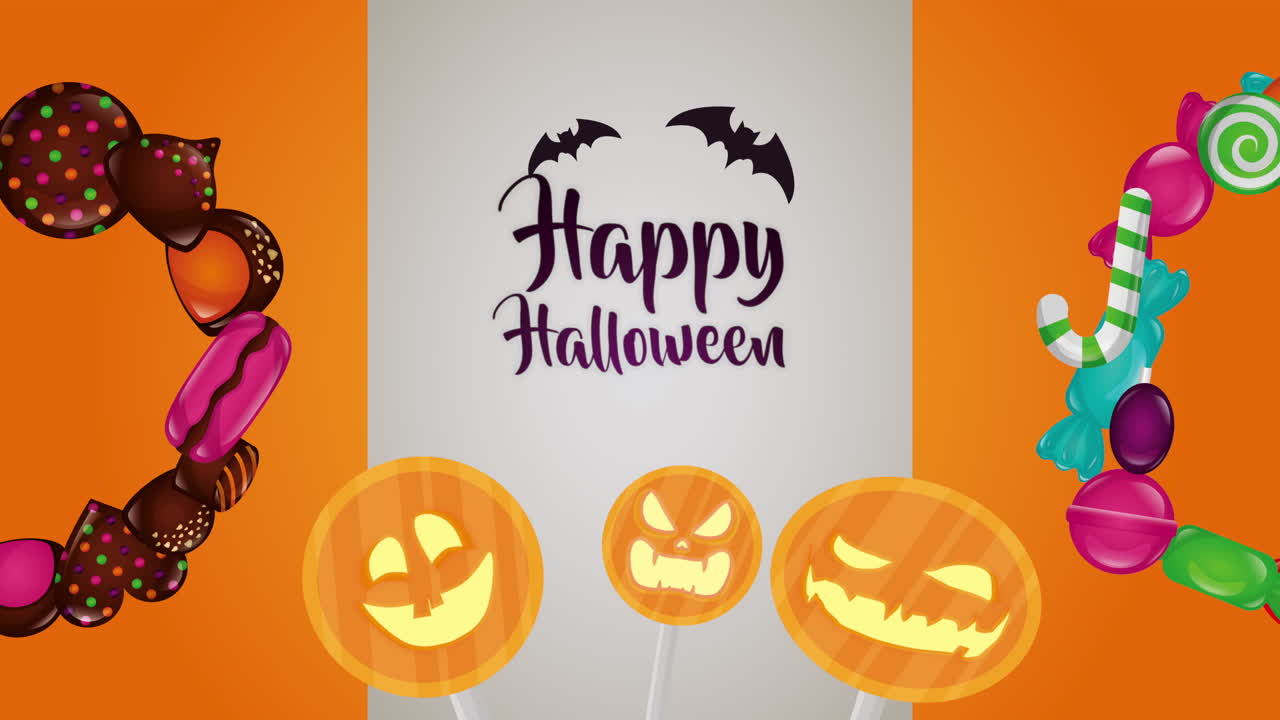 calabazas de halloween y dulces