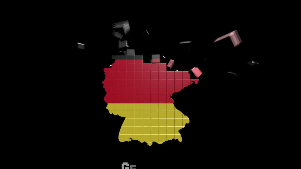 지역별로 소개된 독일 지도 4k 애니메이션 독일 지도 소개 배경: 국가가 하나씩 나타나고 사라지고 카메라의 움직임