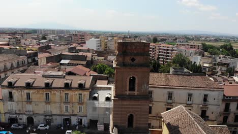 Glockenturm-Basilika-Von-Saint-Mary-Major-Santa-Maria-Capuavetere-Full-Hd-50fps-Aereal-Drone-Circle-Shot