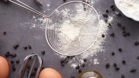 baking ingredients on a gray surface