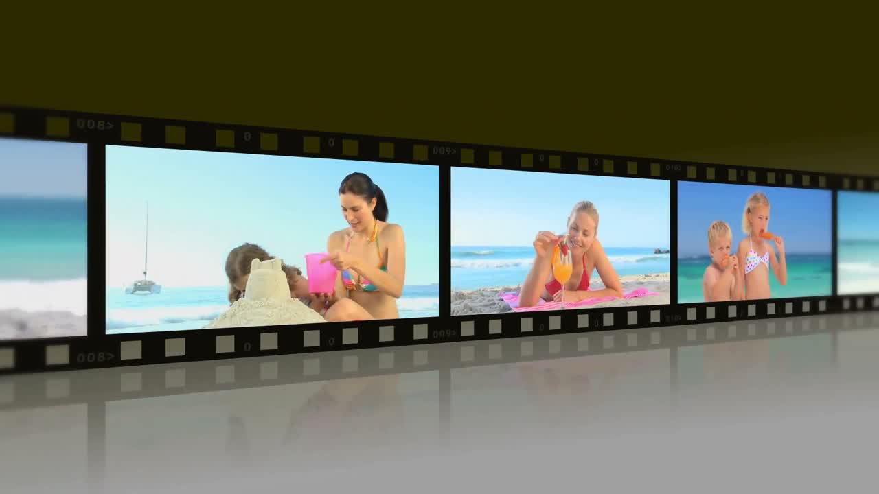 가족 들 이 함께 즐기는 순간 들 의 몽타지