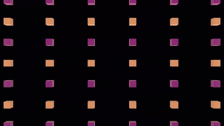 Animation of cubes over sparkles on black background