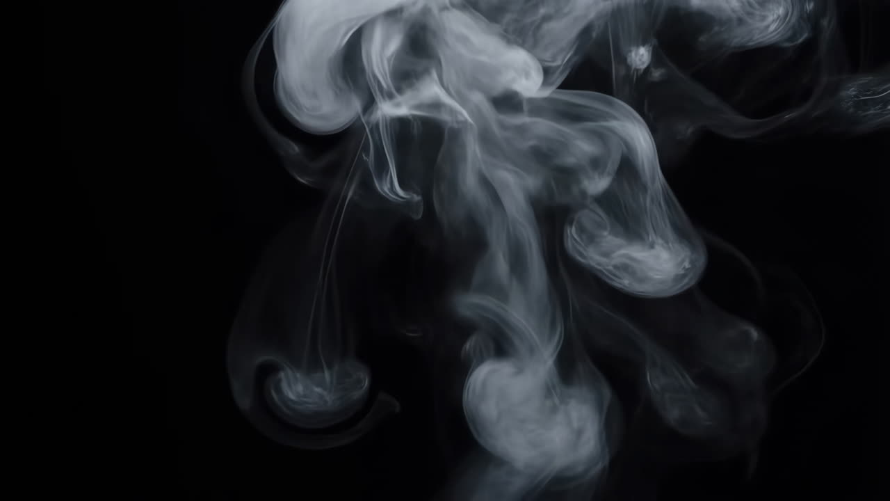 Abstract White Smoke Against a Black Background