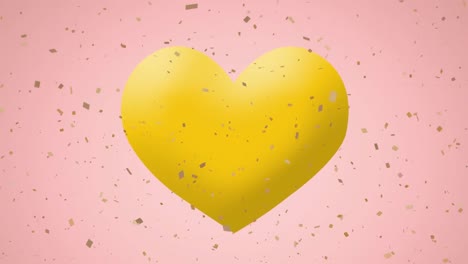 animación del icono del emoji del corazón en un fondo rosa