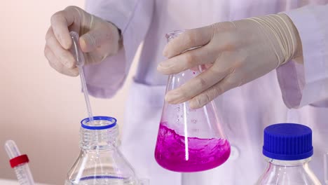 demostración de reacción química con cambio de color