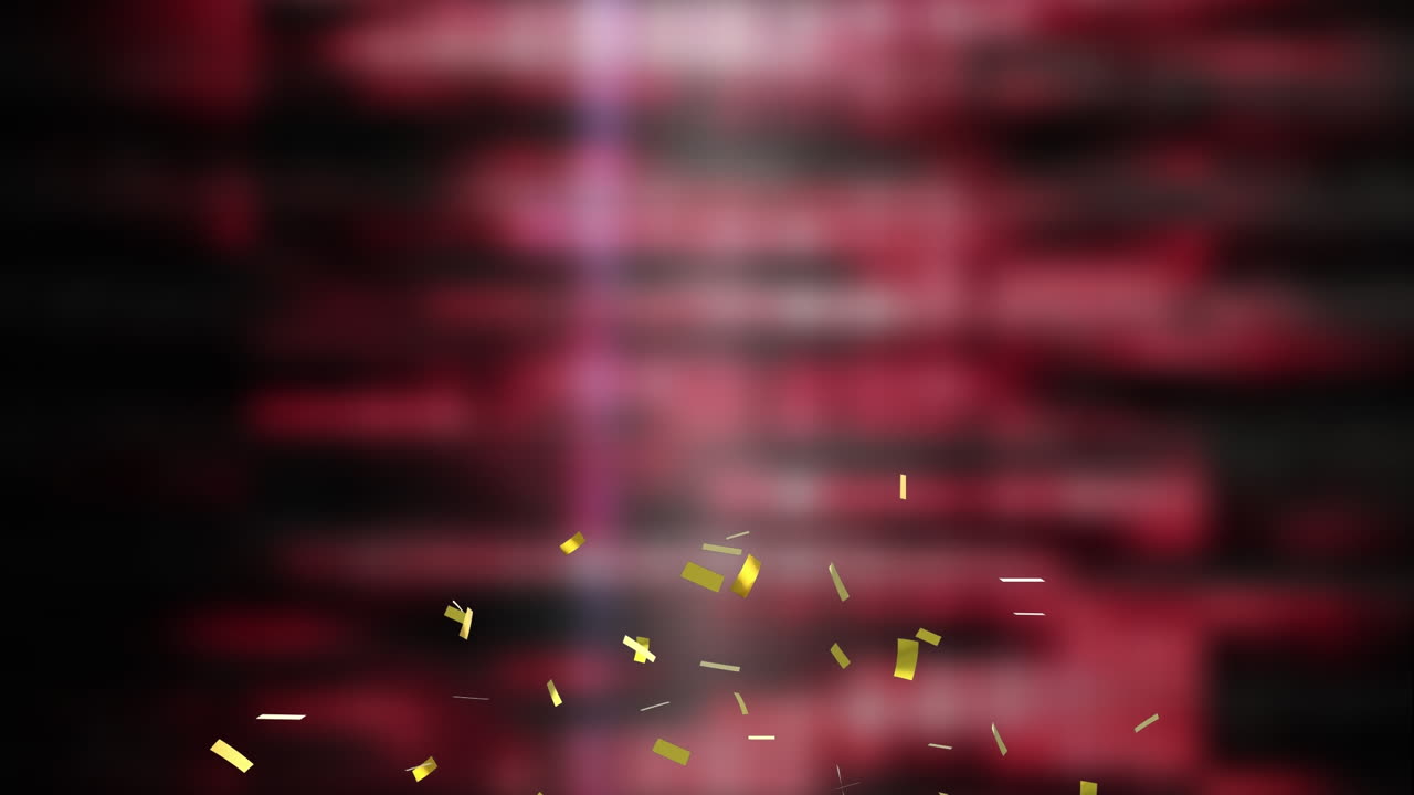 animación de confeti cayendo sobre un fondo rojo.