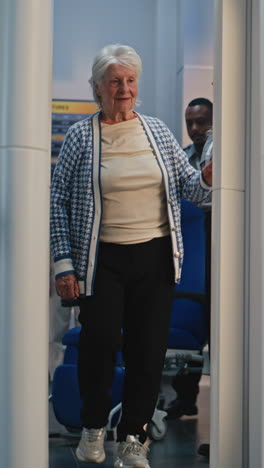 elderly person receiving assistance in airport