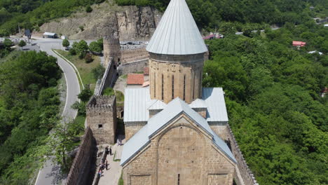 17th century church ananuri fortress and churches with its carvings on the walls