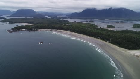 vista aérea, playa de chesterman, isla de vancouver, canadá