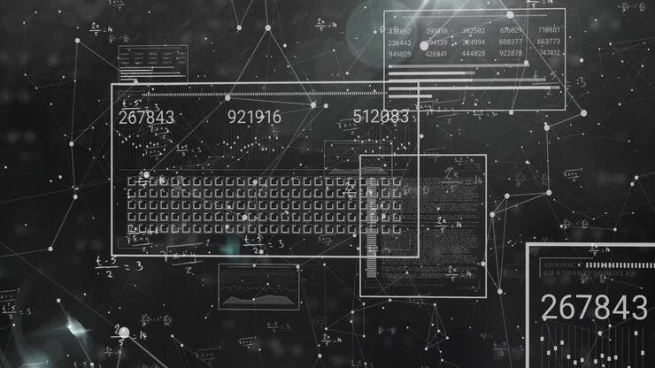 Animation of network of connections over data processing