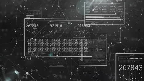 Animation of network of connections over data processing