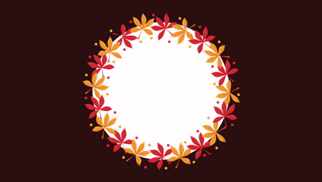 frame de hojas animación de la temporada de otoño
