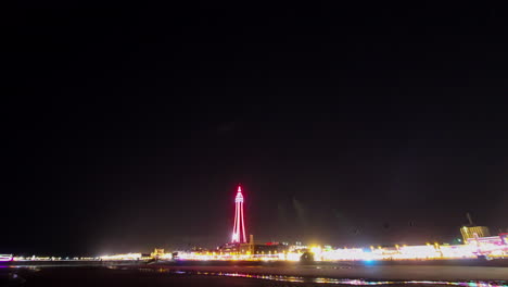 blackpool tower at night: a stunning seascape