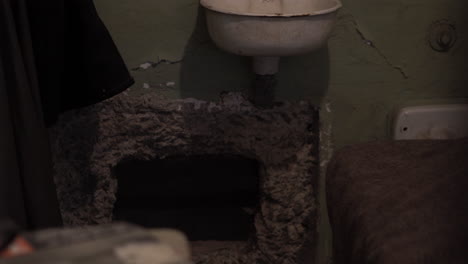 alcatraz prison details, escape hole under sink in cell wall. california usa