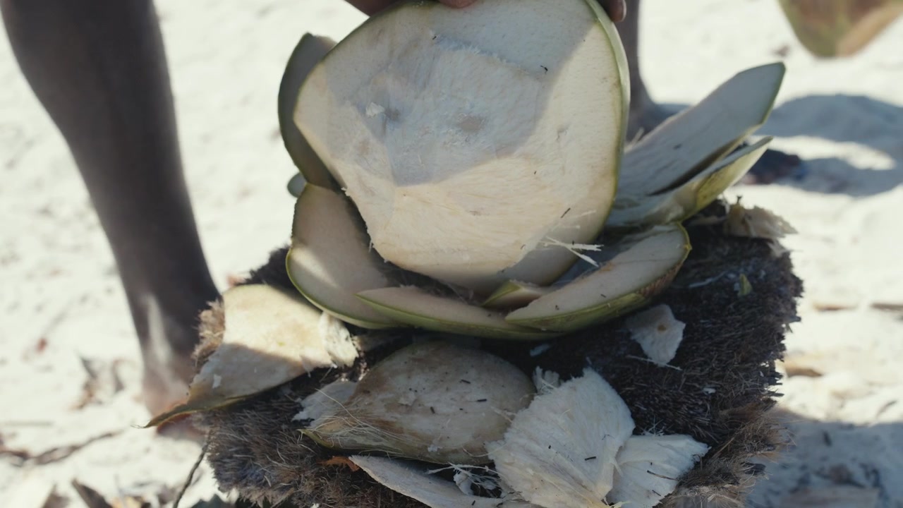 Coconut Preparation on African Beach 2