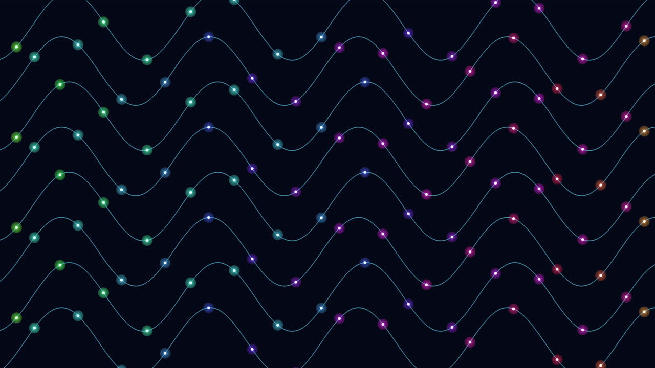 Abstract wave pattern colorful lines on dark background