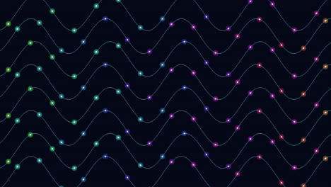 abstract wave pattern colorful lines on dark background