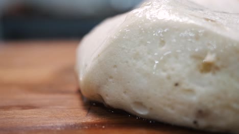 close-up of a piece of unbaked bread or dough