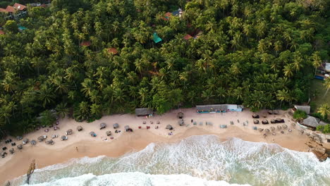 aérien au-dessus de la plage idyllique du sri lanka