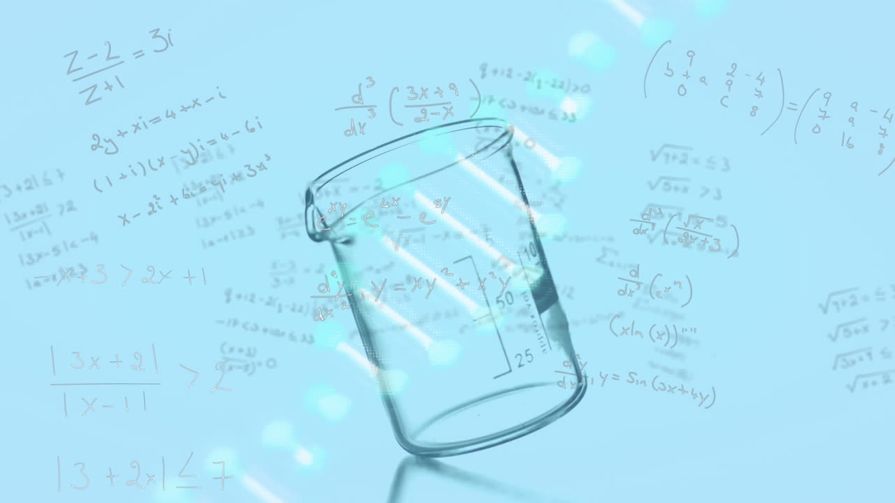 dna 헬릭스의 애니메이션, 회전하는 빈 유리 컵에 대한 수학적 방정식