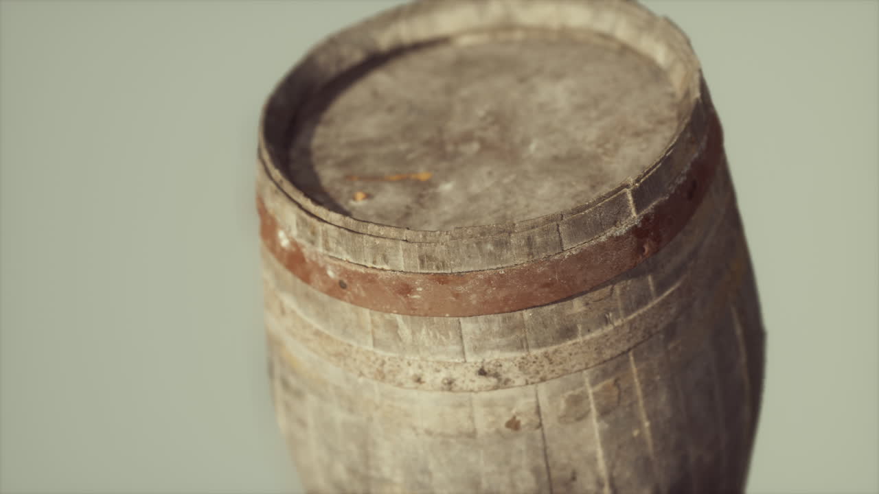 classic old rusted wooden barrel