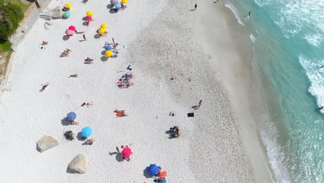 Aerial-view-of-beach-on-a-sunny-day-4k