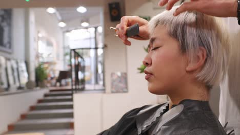 haircut at a salon