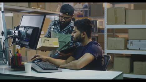warehouse team working on inventory and order processing