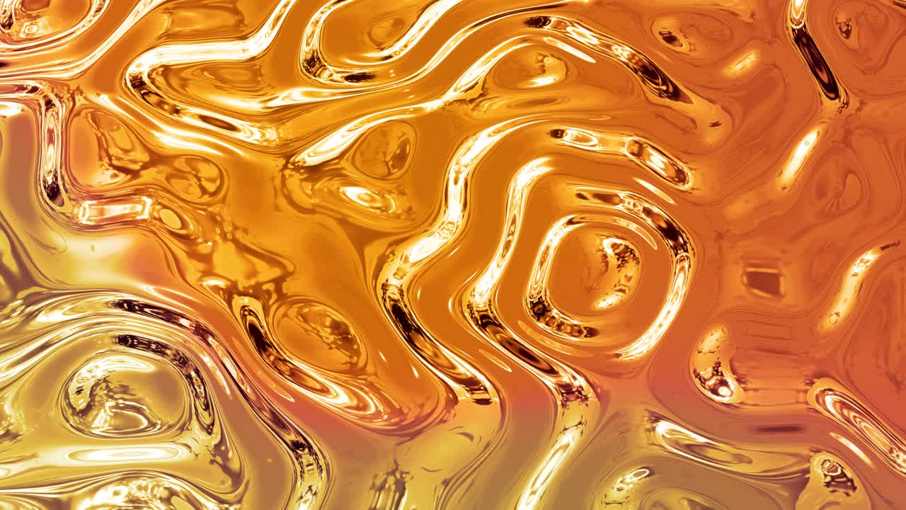 абстрактный фон с волнистым сверкающим золотым жидким рисунком на блестящей глянцевой поверхности. вязко-голубая жидкость, похожая на поверхность золотой фольги или блестящего стекла. красивый творческий праздничный фон.