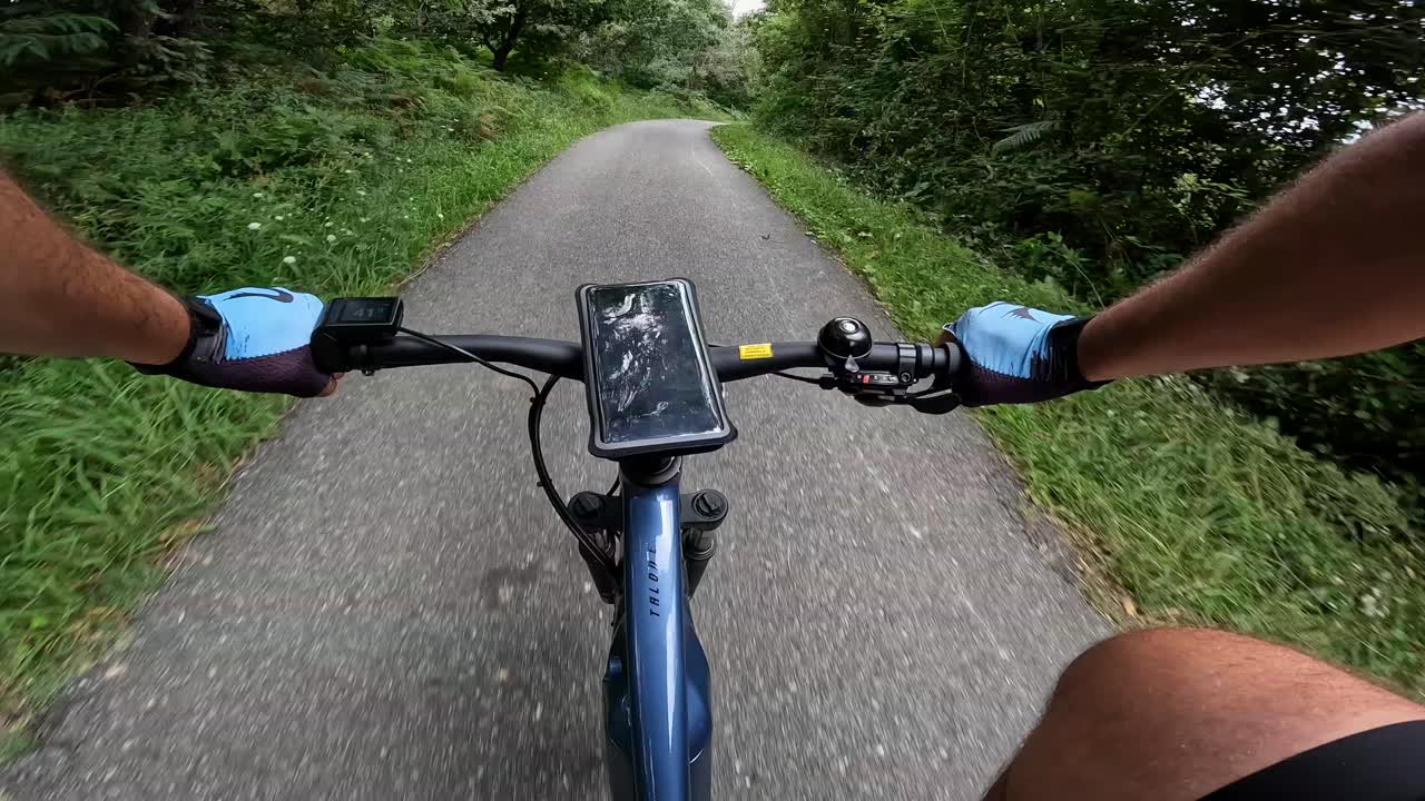 Cycling on a road through nature