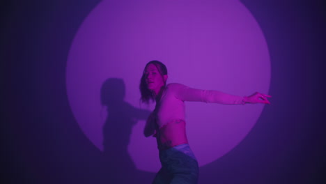 woman in purple light