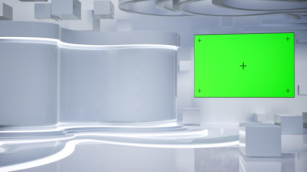 News Broadcasting, 3D Virtual Studio With Tv Green Screen , Experience Dynamic News Broadcasting