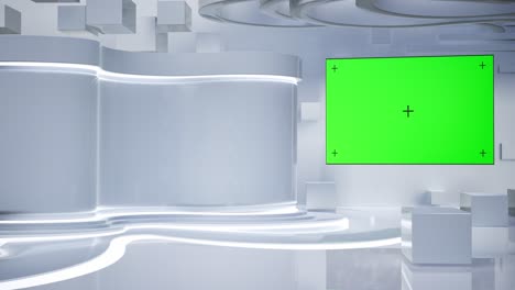 transmisión de noticias, estudio virtual 3d con pantalla verde de tv, experiencia en transmisión de noticias dinámicas