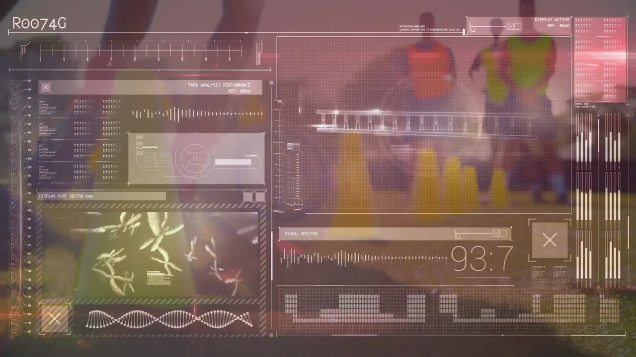 animación del procesamiento de datos sobre diversos jugadores de fútbol