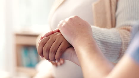 healthcare, hands and pregnant woman with doctor