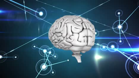 cerebro digital con una red de líneas conectadas
