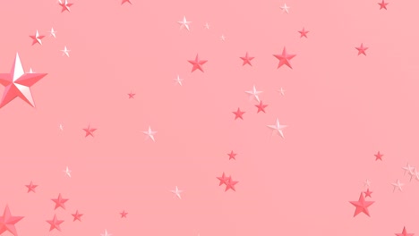confeti en forma de estrella rosada sobre un fondo rosado.