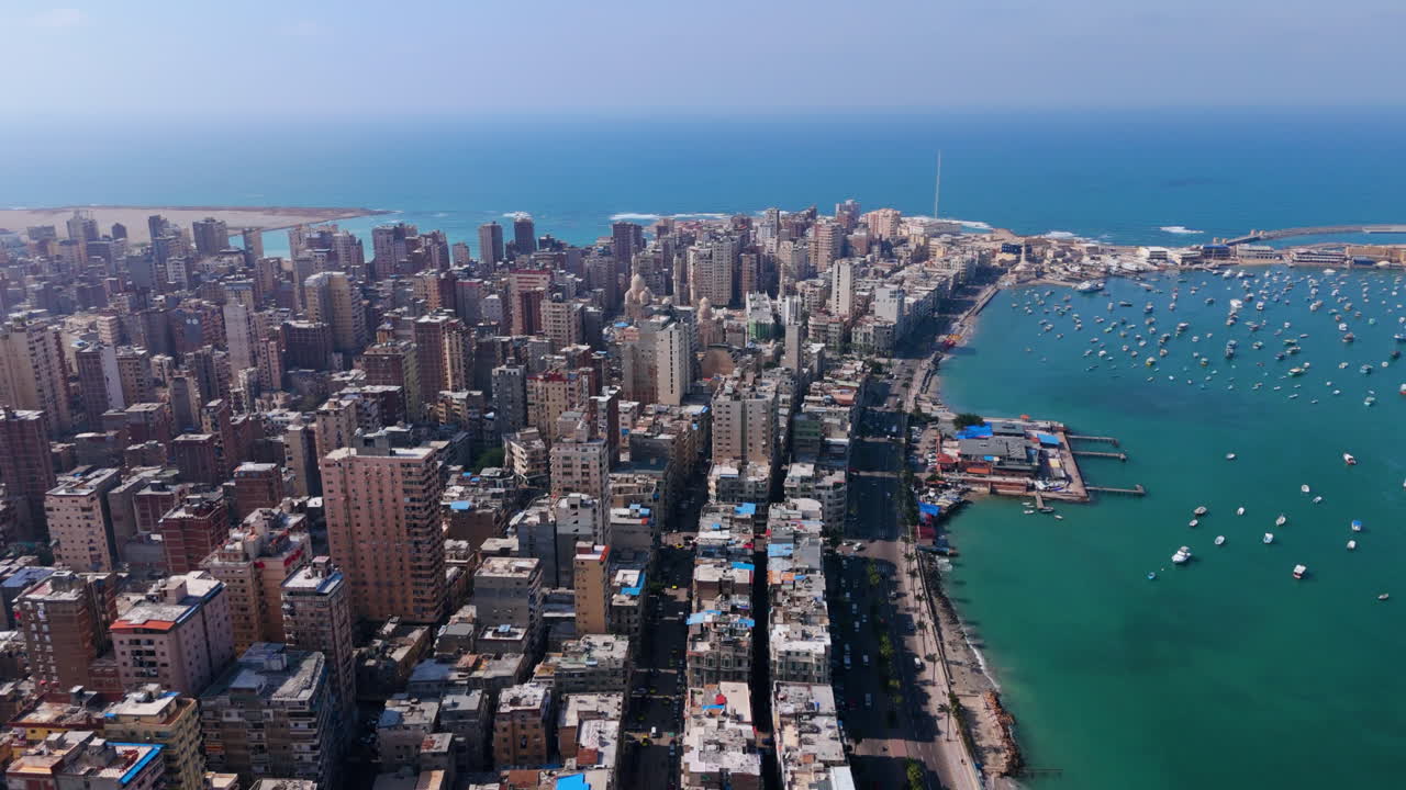 Modern and old buildings in Alexandria - aerial