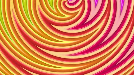 abstracto 3d sin costuras fondo brillante en 4k con cintas de arco iris. rayas multicolores arcoirís moverse cíclicamente en geometría simple estilo creativo de dibujos animados. animación suave en bucle. 21