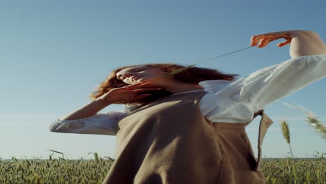 woman in a wheat field