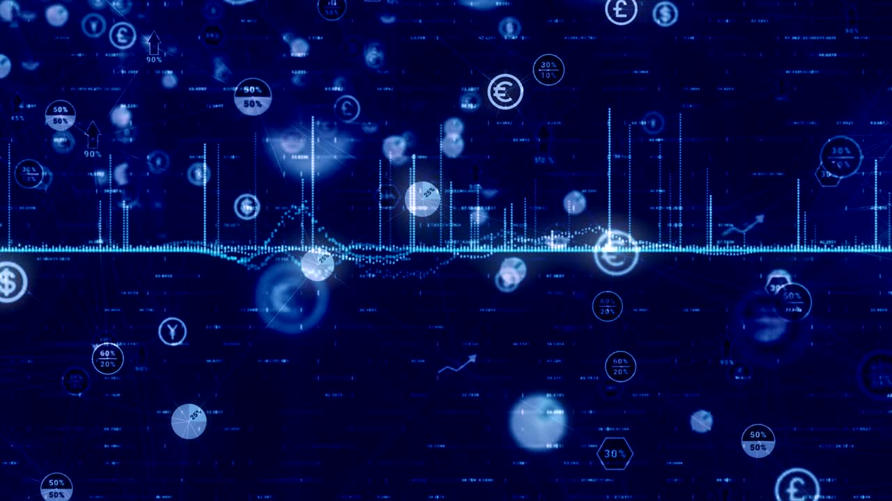 Animation depicting modern financial data.