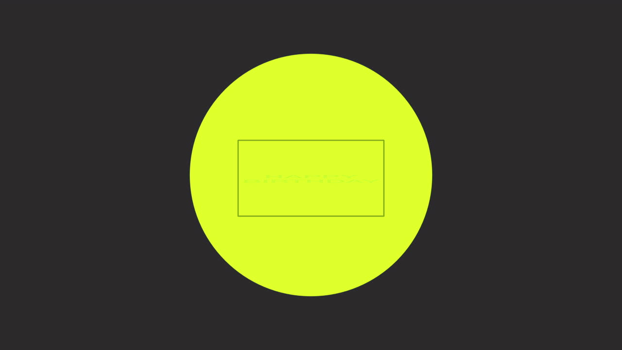 노란 원 생일 카드 검은 바탕에  글자로 생일 축하